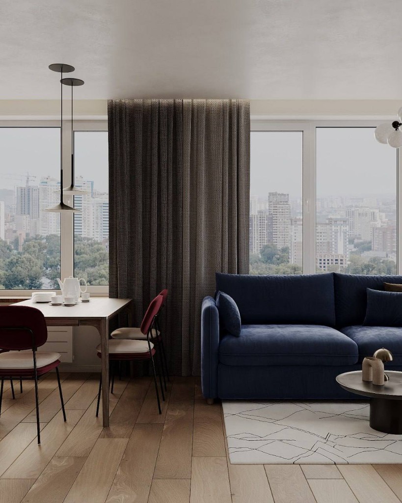 Детская с кроваткой и видом на город