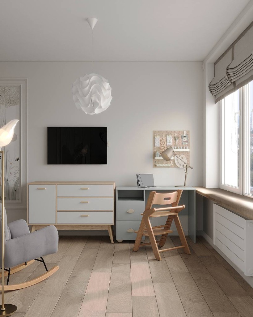 Гостевой санузел с серыми фасадами и нишей