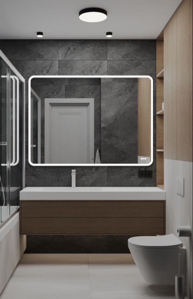 Ванная комната с нишами и подсветкой