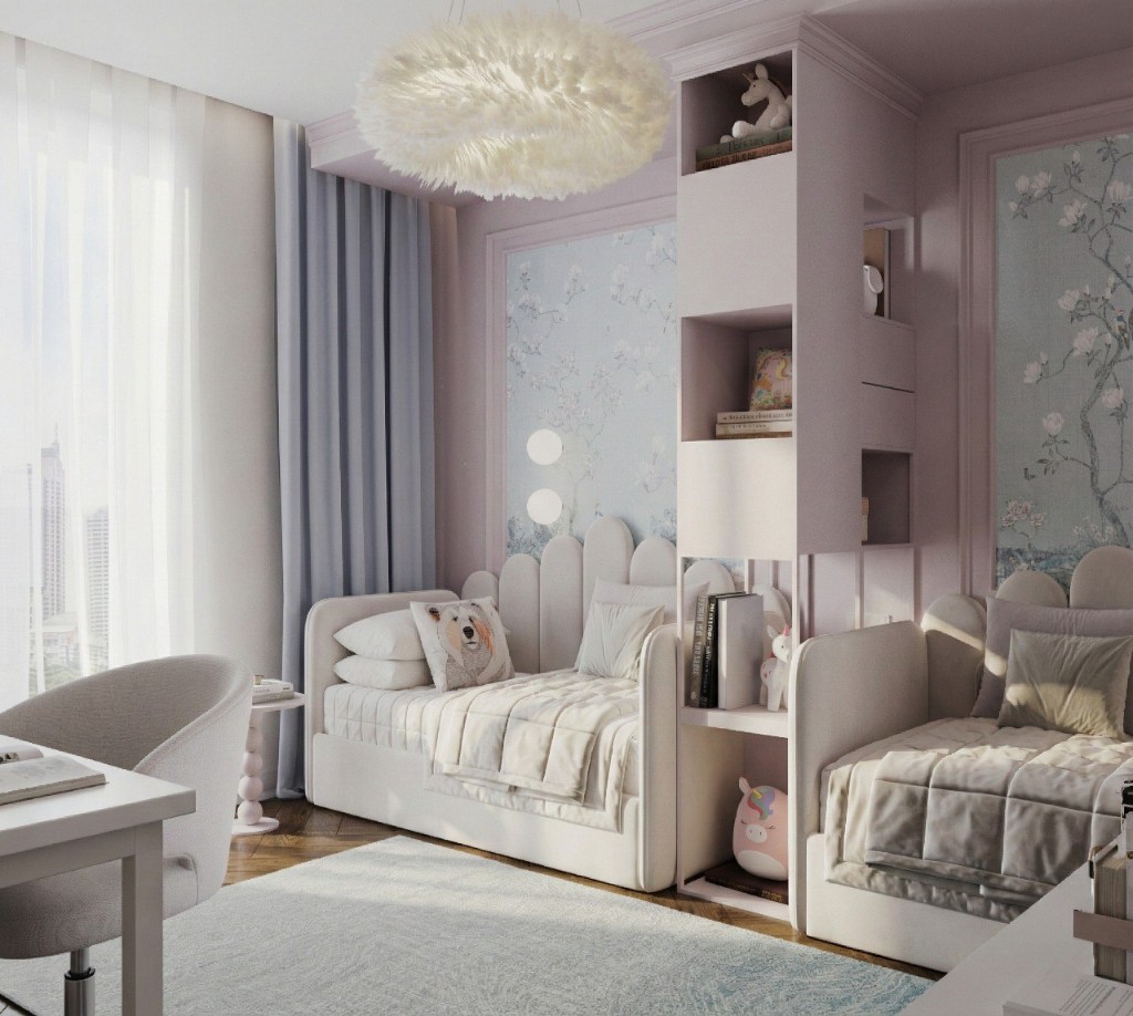 Ванная с зеркалом и тумбой под раковину