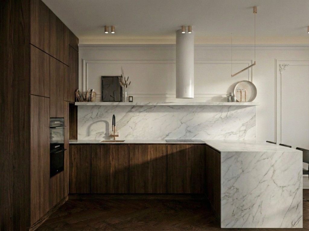 Обеденная зона и кухонная стойка