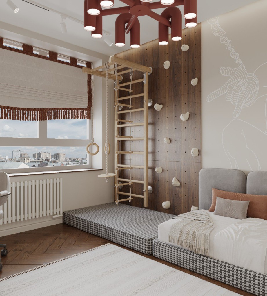 Кухня с тёмными шкафами и мраморной столешницей