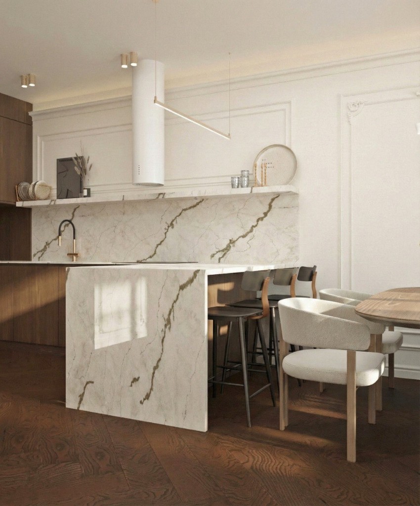 Спальня с встроенным шкафом и тумбой